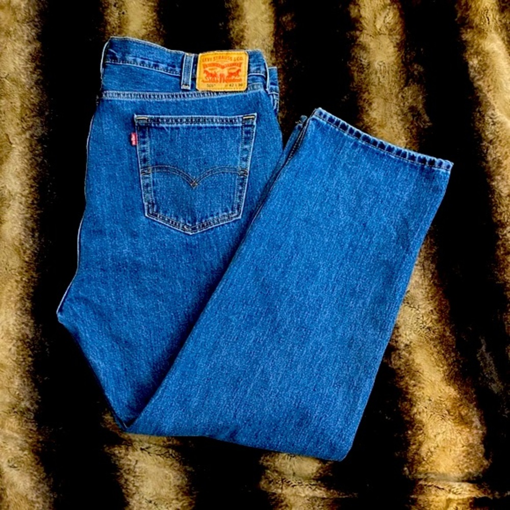 Levi 505 Dark Jeans. Size 42X30. Gently Used & Good Condition.